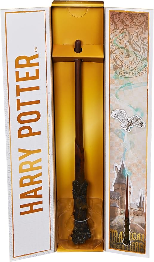 Harry Potter Magical Collector Wand – 12-inch with Stand & Die-cast Icon (Magical Creatures Series)